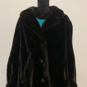 Brown Vintage Faux Fur Coat